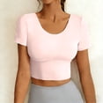 thumbnail image 1 of Neewe Seamless Fashionable Casual Solid Color Workout Round Neck Tops for Women Short Sleeve Compression Athletic Shirts Soft Yoga Gym Tops, 1 of 7