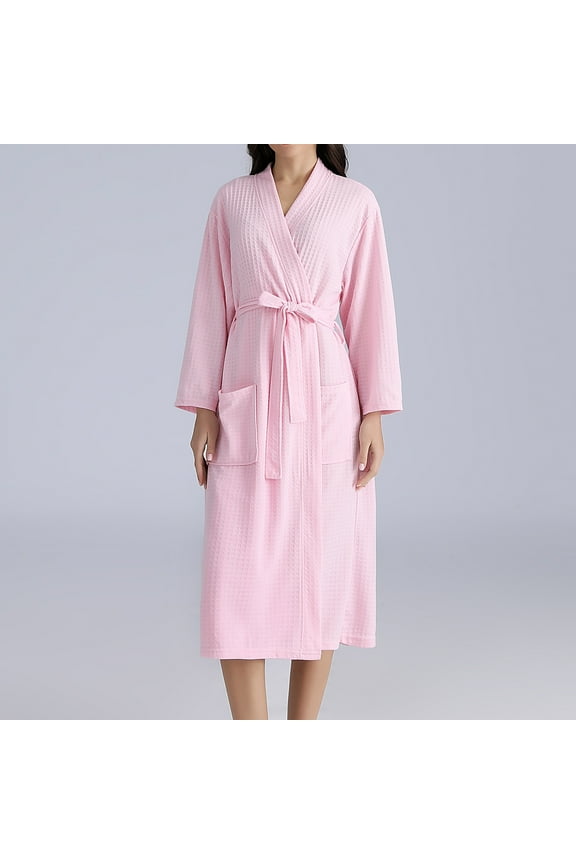 Soft Warm Waffle Robe, Mens and Womens Robe Fuzzy, 1 Piece Unisex Plush Adult Bathrobe for Bathroom
