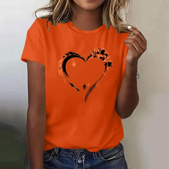 Neewe T Shirts for Women Summer Short Sleeve Crewneck Casual Cute Graphic Basic Tees Tops