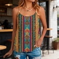 thumbnail image 1 of Neewe Tank Tops for Women Beaded Spaghetti Strap Cami Flowy Scoop Neck Sleeveless Summer Beach Vacation Spring Printed Clothes, 1 of 7