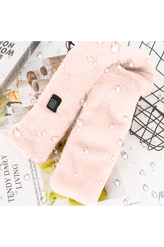 USB Heating Scarf 3 Temperature Adjustable Winter Electric Warm Wrap Grey with Cable