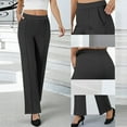 thumbnail image 1 of Neewe Wide Leg Pants Woman Pull on Stretchy Work Dress Pants High Waisted Business Casual Trousers Slacks, 1 of 9