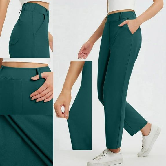 Neewe Wide Leg Stretchy Work Pants Women Pants High Waisted Business Casual Trousers Slacks for Women