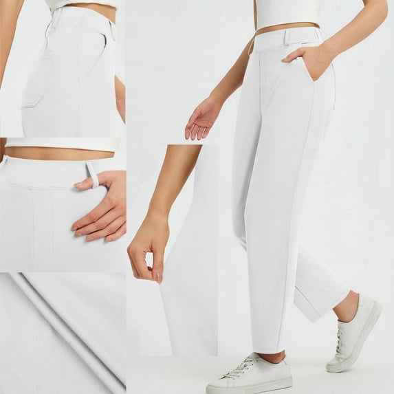 Neewe Wide Leg Stretchy Work Pants Women Pants High Waisted Business Casual Trousers Slacks for Women