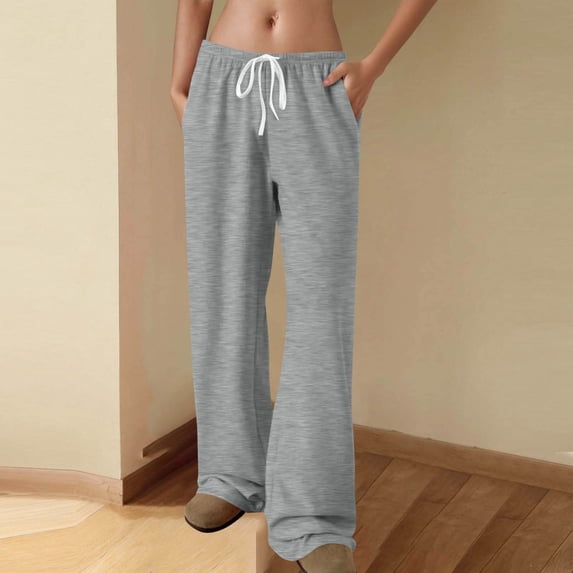 Neewe Wide Leg Sweatpants Women High Waisted Baggy Sweat Pants Drawstring Elastic Elevated Seams Loose Active Pants with Pockets