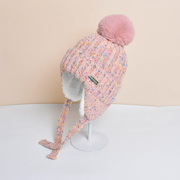 Neewe Winter Hats for Women Knit Beanie Soft Warm Fleece Lined Long Ear Straps Snow Ski Cap