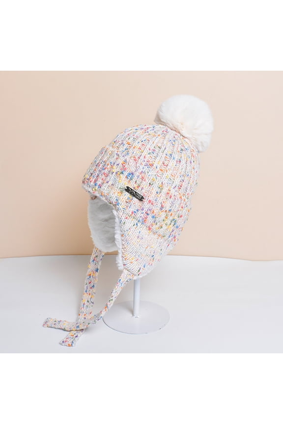 Winter Hats for Women Knit Beanie Soft Warm Fleece Lined Long Ear Straps Snow Ski Cap