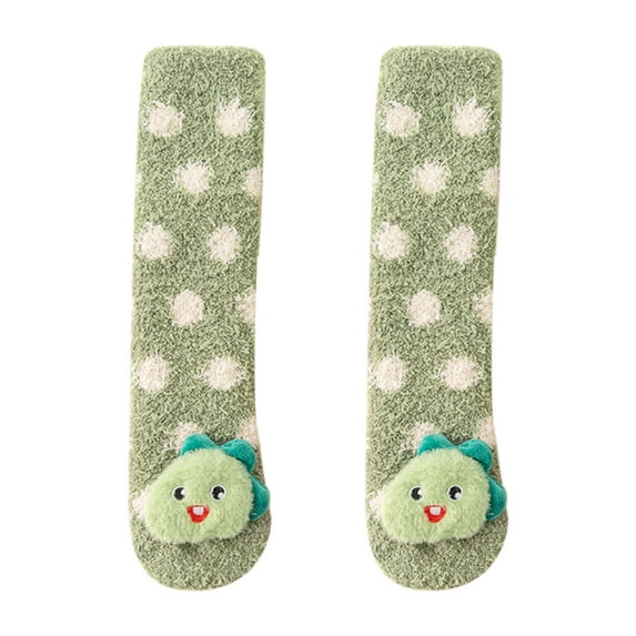 Neewe Winter Thickened Coral Fleece Knee High Warm Socks for Babies & Children Non-Slip Floor Socks