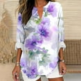 thumbnail image 1 of Neewe Winter Womens Button Down Shirt Long Sleeve Blouse Business Work Tops Dressy Casual Floral Printed Outfits, 1 of 4