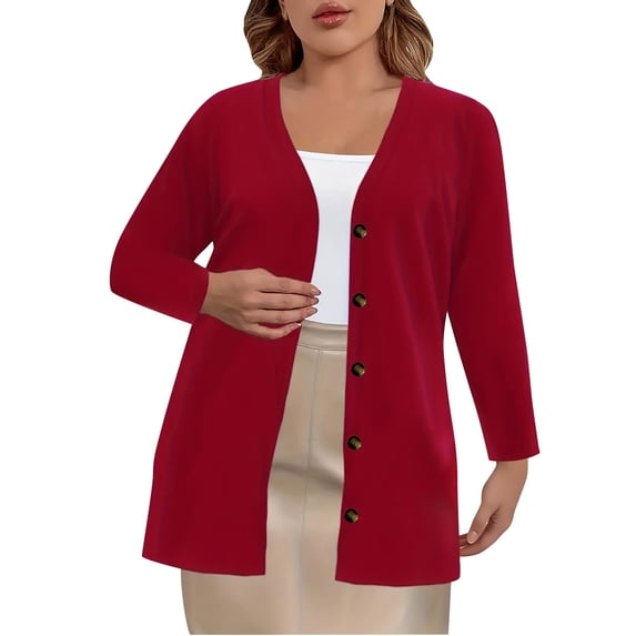 Neewe Women Casual Cardigan Button Down Jacket Long Sleeve Sweater Blazer Slightly Elastic Jacket Top