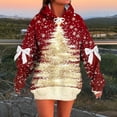 thumbnail image 1 of Neewe Women Christmas Hoodies Pullover Casual Xmas Sweatshirts Loose Fit Long Sleeve Bow Design Hoody Sweatshirt S-5XL, 1 of 5