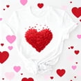 thumbnail image 1 of Neewe Women Cute Heart Graphic Crewneck Short Sleeve Regular Fit Casual Tee T-Shirts Tshirt Tops, 1 of 6