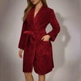 thumbnail image 1 of Neewe Women Fleece Robe, Short Cozy Plush Robes for Womens Soft Shawl Collar Warm Spa Bathrobe, 1 of 5