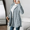thumbnail image 1 of Neewe Women Long Open Front Fleece Cardigan Sweater, Fall Knit Casual Coat, Soft Winter Botton Down Outerwear, 1 of 9