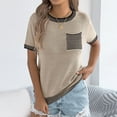 thumbnail image 1 of Neewe Women Summer T Shirts Short Sleeve Rounded Neck Pocket Tee Tops, 1 of 8