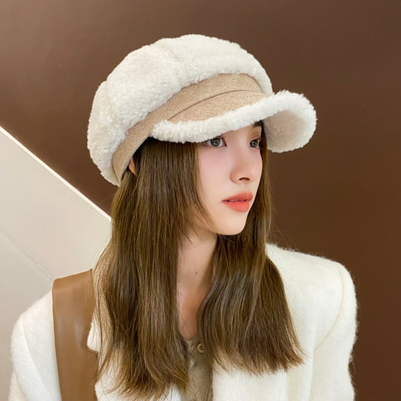 Neewe Women Winter Fuzzy Warm Hat Faux Fur Snow Ski Caps with Visor for Casual, Trips, Sports, Skiing