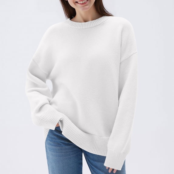 Neewe Women's 2025 Fall Long Sleeve Sweater Crewneck Winter Tops Casual Lightweight Knit Pullover Shirts