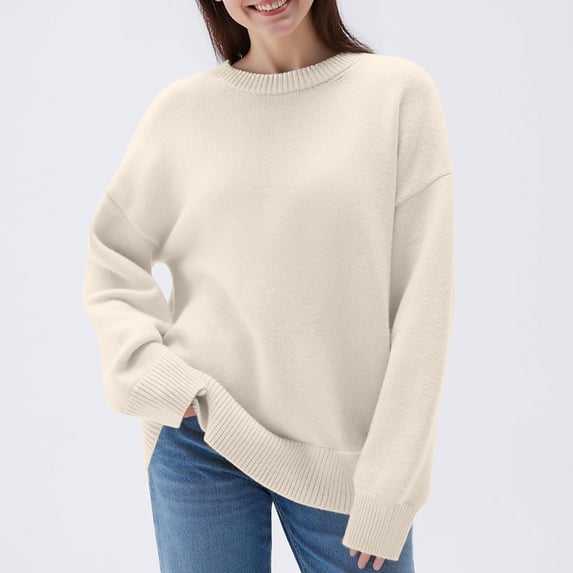 Neewe Women's 2025 Fall Long Sleeve Sweater Crewneck Winter Tops Casual Lightweight Knit Pullover Shirts