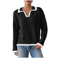 thumbnail image 1 of Neewe Women's 2025 Fall Long Sleeve V Neck Tops Casual Lightweight Knit Pullover Sweater Shirts, 1 of 7