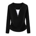 thumbnail image 1 of Neewe Women's 2025 Fall Long Sleeve V Neck Tops Casual Lightweight Knit Pullover Sweater Shirts, 1 of 4