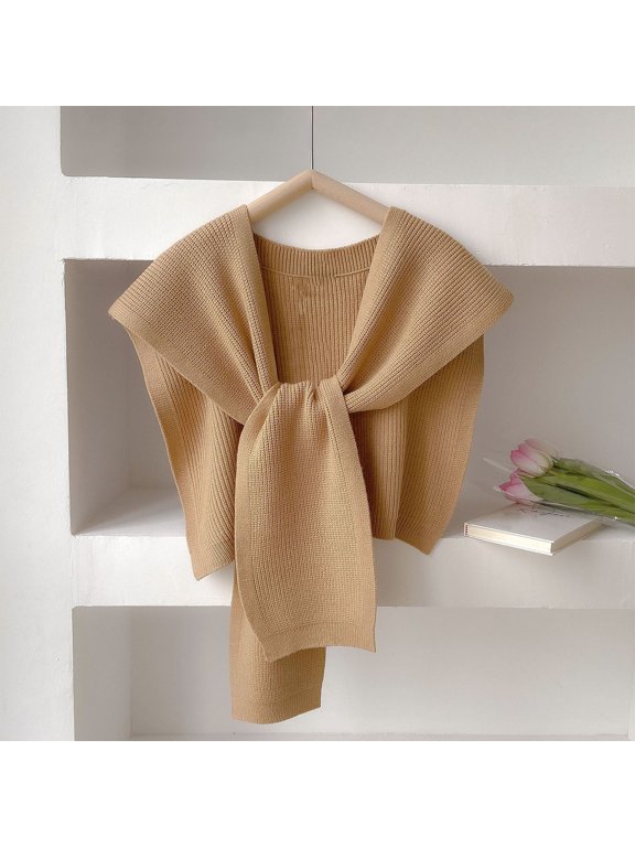 Women's Boho Open Front Poncho Knitted Plain Shawl Wrap Cape Tassel Cardigan Sweater