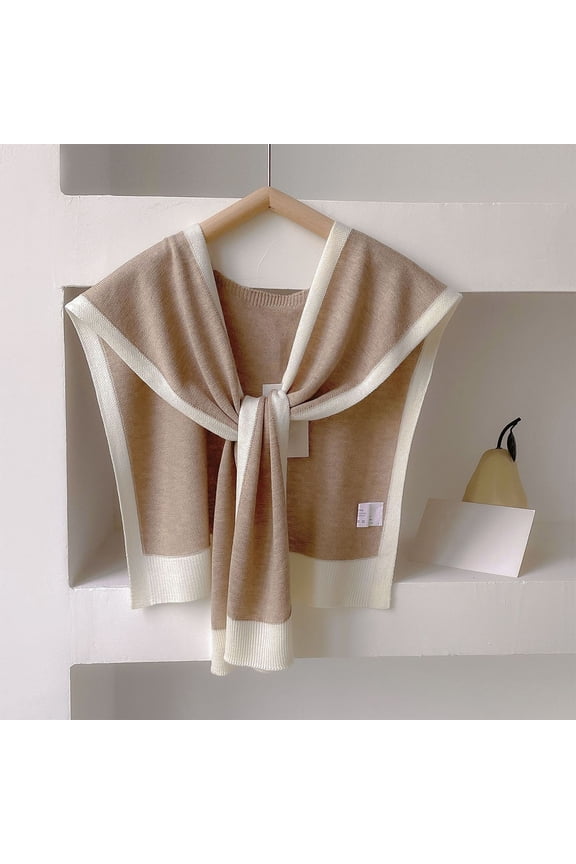 Women's Boho Open Front Poncho Knitted Plain Shawl Wrap Cape Tassel Cardigan Sweater