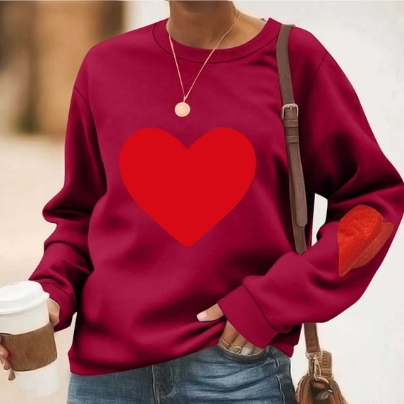 Neewe Women's Casual Crew Neck Sweatshirt Loose Soft Long Sleeve Pullover Tops