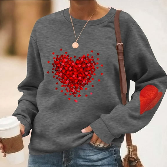 Neewe Women's Casual Crew Neck Sweatshirt Loose Soft Long Sleeve Pullover Tops