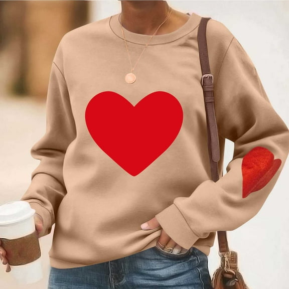 Neewe Women's Casual Crew Neck Sweatshirt Loose Soft Long Sleeve Pullover Tops