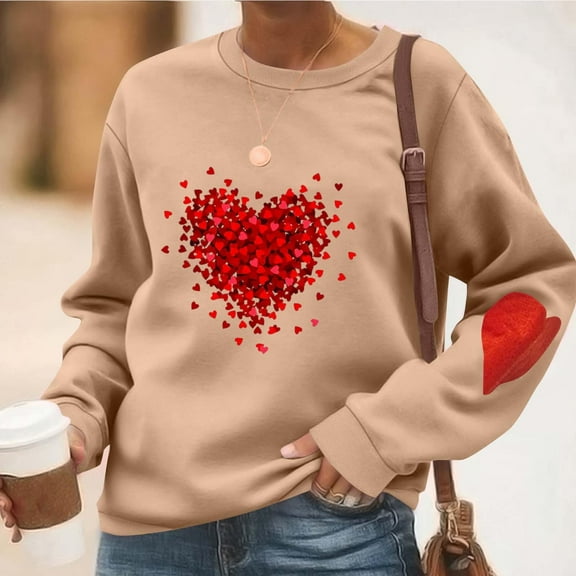 Neewe Women's Casual Crew Neck Sweatshirt Loose Soft Long Sleeve Pullover Tops