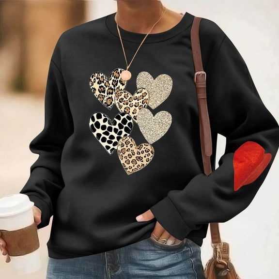 Neewe Women's Casual Crew Neck Sweatshirt Loose Soft Long Sleeve Pullover Tops