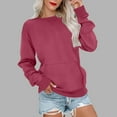 thumbnail image 1 of Neewe Women's Casual Crew Neck Sweatshirt Loose Soft Long Sleeve Pullover Tops, 1 of 4