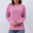 thumbnail image 1 of Neewe Women's Casual Long Sleeve Tops Crew Neck Round Hem Loose T-Shirts Tunic Tops Fall 2025, 1 of 7