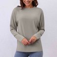 thumbnail image 1 of Neewe Women's Casual Long Sleeve Tops Crew Neck Round Hem Loose T-Shirts Tunic Tops Fall 2025, 1 of 7
