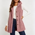 thumbnail image 1 of Neewe Women's Fall Casual Fleece Long Vests Hooded Sleeveless,Loose Fit Pockets,Button Down Jacket,Fall Coat,Casual Going Out Outfits,Fashion Clothing, 1 of 7