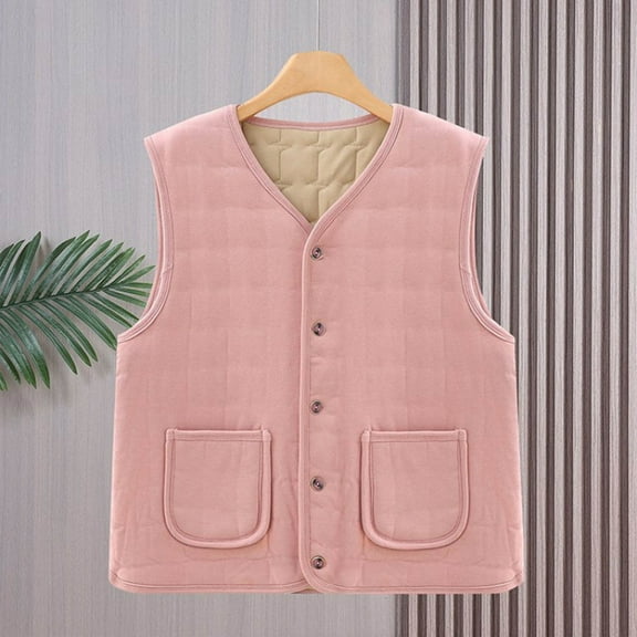 Neewe Women's Fleece Vest Fall Lightweight Sleeveless V-neck Jacket Inside 2XL-5XL