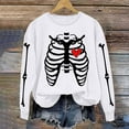 thumbnail image 1 of Neewe Women's Halloween Skeleton Printed Casual Crew Neck Sweatshirt Loose Soft Long Sleeve Pullover Tops, 1 of 6