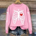 thumbnail image 1 of Neewe Women's Halloween Skeleton Printed Casual Crew Neck Sweatshirt Loose Soft Long Sleeve Pullover Tops, 1 of 6