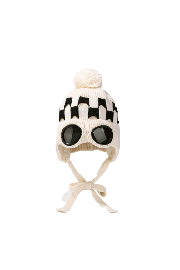 Women's Hand Knit Hat with Winter Warm Earflap Hat with Pattern - Ear Flaps - Toque - Beanie