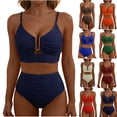 thumbnail image 1 of Neewe Women's High Waisted Bikini Sets Two Piece Swimsuit Tummy Control Bathing Suit V Neck Swimwear 2026 Swim Suit, 1 of 5