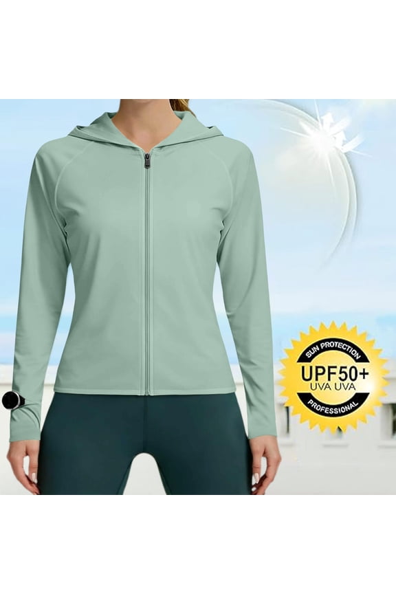 Women's Lightweight Athletic Jacket Sun Protection Full Zip Long Sleeve Shirts Hiking Outdoor