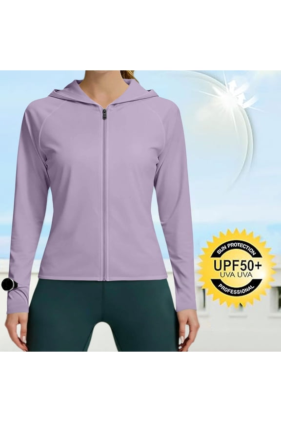 Women's Lightweight Athletic Jacket Sun Protection Full Zip Long Sleeve Shirts Hiking Outdoor