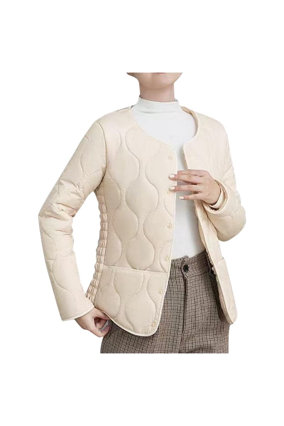 Women's Lightweight Jackets Casual Long Sleeve Button Down Puffer Coat Comfort Loungwear