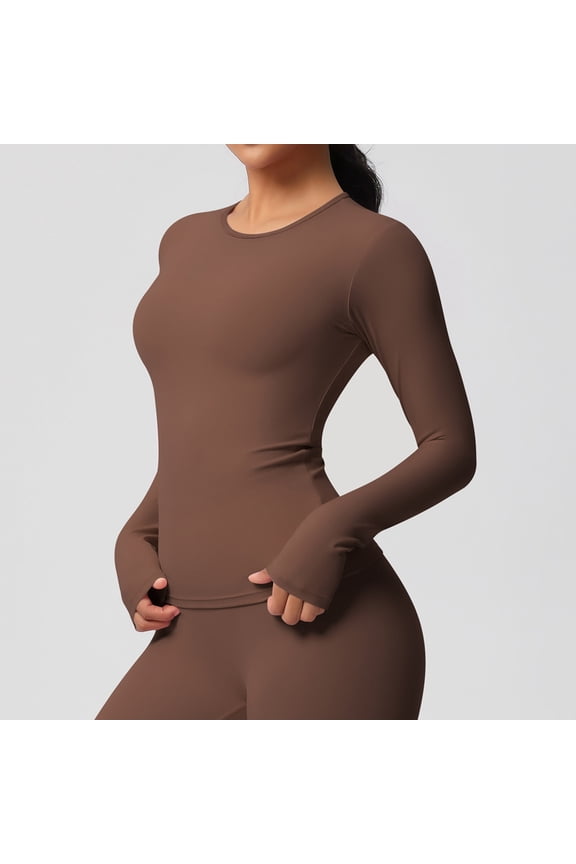 Women's Long Sleeve Compression Shirts, Dry Fit Workout Athletic Sun Protection Cooling Tops for Yoga Running Gym