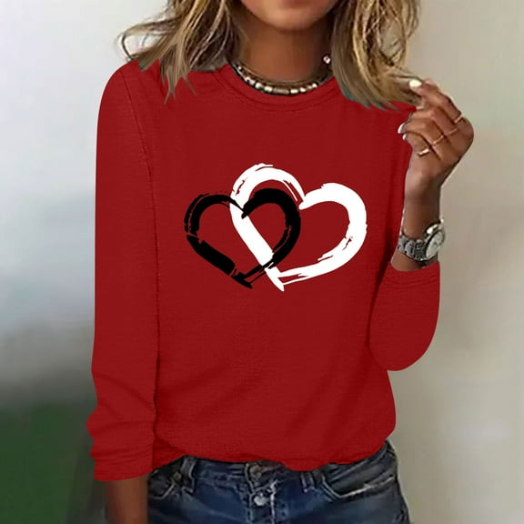 Neewe Women's Long-Sleeve Crew-Neck Cotton T-Shirt Classic-Fit Shirt Soft Breathable Casual Tee Basic Tops