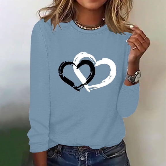 Neewe Women's Long-Sleeve Crew-Neck Cotton T-Shirt Classic-Fit Shirt Soft Breathable Casual Tee Basic Tops