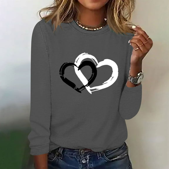 Neewe Women's Long-Sleeve Crew-Neck Cotton T-Shirt Classic-Fit Shirt Soft Breathable Casual Tee Basic Tops