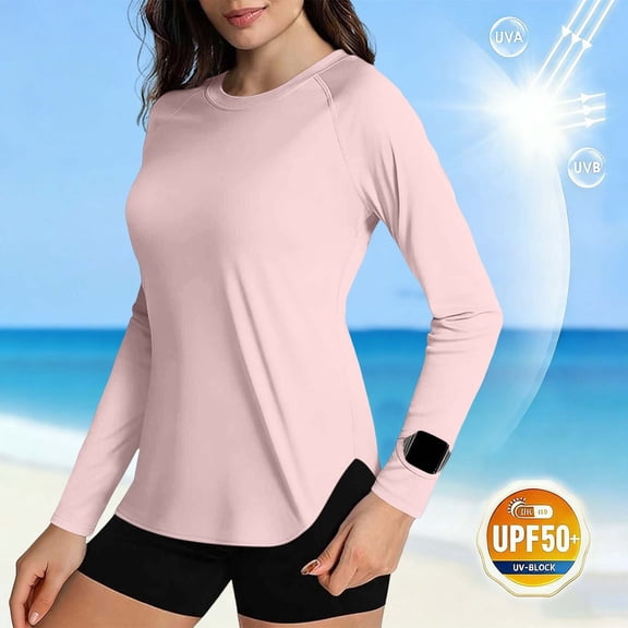 Neewe Women's Long Sleeve Shirts UPF 50+ Sun Protection Shirts for Hiking Fishing Workout Rash Guard