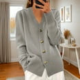 thumbnail image 1 of Neewe Women's Long Sleeve V-Neck Button Down Cardigan Knit Shrugs Sweater, 1 of 6