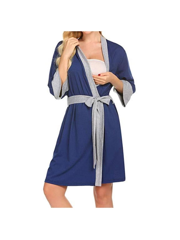 Women's Maternity Nursing Robe Pregnancy Breastfeeding Bathrobes Nightgowns
